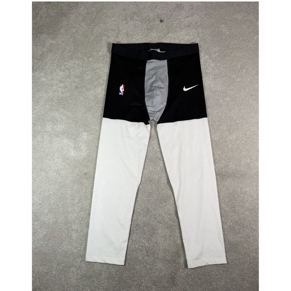 Nike Pro NBA Men's Compression Basketball Tights Black White (AA0751-101) Size L